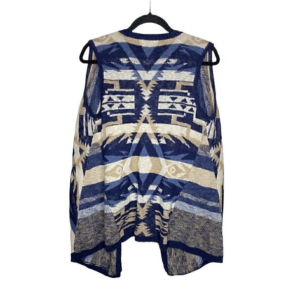 Democracy Cardigan Size M Women's Aztec Sleeveless Open Front Soft Multicolor - Picture 2 of 6